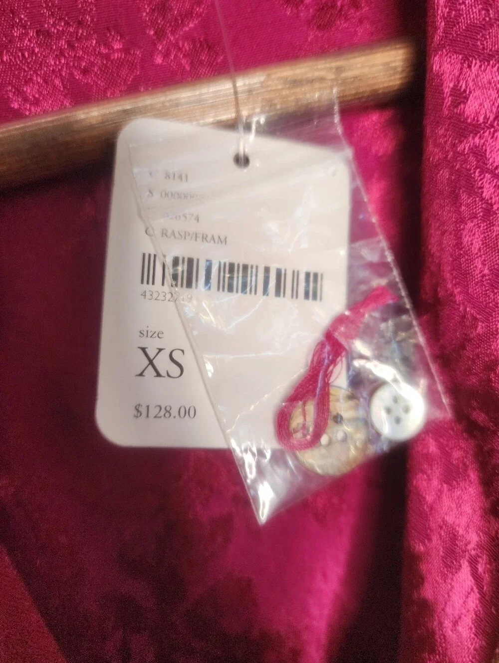 Free People So So Chic Raspberry Satin Jacquard Jumpsuit Size XS New With Tags